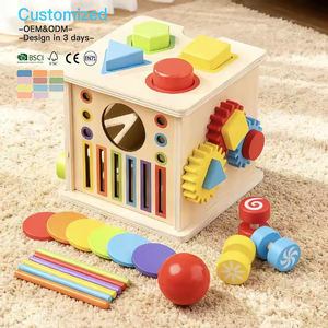 Jouet éducatif Montessori en bois multifonctionnel pour le développement sensoriel et la motricité fine, <span class=keywords><strong>3</strong></span>+ ans, emballage en boîte couleur, OEM/ODM - Product Image 1