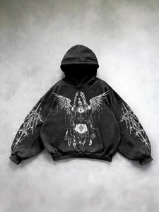 कस्टम विंटेज खोपड़ी पैटर्न 3 डी मुद्रित पल्लोवर हुडी अधिक आकार के कपास स्ट्रीटवियर पुरुषों के लिए गर्म बिक्री सर्दियों की ट्रेंडी - Product Image 3