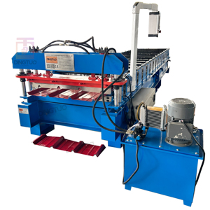 Máquina Formadora de Láminas para Techos de Paneles Trapezoidales PBR con Guía de 4 Pilares y Precortador, Aplicable al Mercado Estadounidense - Product Image 3