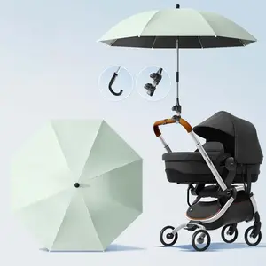 Solid Color 84cm Straight Universal Baby Stroller Umbrellas Sun Protection With Wind Resistance