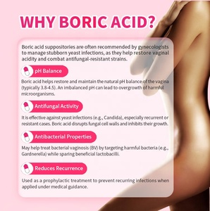Supposte di Acido Borico Prof. Ding ODM/OEM, Rapide ed Efficaci, 600mg Clinicamente Testate per il Restringimento Vaginale e Probiotici - Product Image 4