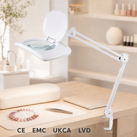 Lampe Loupe LED Réglable avec Pince, Bras Long Articulé, Verre Grossissant, Idéale pour Salon de Beauté, Réparation d'Ongles, Lecture
