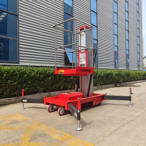 Toko cetak Hotel restoran tali kawat hidrolik tiang aluminium ganda Platform angkat kerja udara elektrik merek Tiongkok - Product Image 2