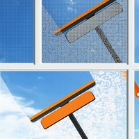 Brosse et raclette de nettoyage de vitres multifonctions en ABS souple et écologique pour fenêtres