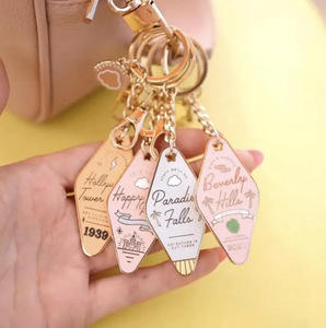 9 ชิ้นสุดน่ารักสำหรับคนรักดนตรี พวงกุญแจโลหะผสมสังกะสีชุบนิกเกิลสีดำ กันน้ำ น้ำหนักเบา ของขวัญการ์ตูนสุดสนุกสำหรับผู้หญิง - Product Image 5