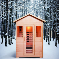 Ruang Sauna Kayu Hemlock Modern dengan Pemanas Pelat Karbon Inframerah Listrik untuk Penggunaan di Rumah Sakit dan Pusat Kebugaran, Dilengkapi Panel Kontrol Komputer