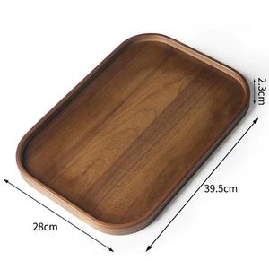 レストランバー用食品グレードヴィンテージ天然クルミ木製バートレイポータブル装飾木製サービングトレイ - Product Image 2