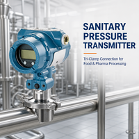Transmetteur de pression hygiénique à trois colliers en acier inoxydable 316L 3051HT pour colonne de distillation de qualité alimentaire