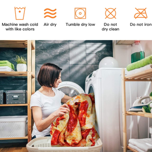 Couverture en flanelle personnalisée à impression numérique double face, motif Pancake Pizza Burrito, cadeau, tricot épais, sublimation, Taco, polaire corail, Japon - Product Image 6