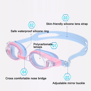 Gafas de Natación Transparentes con Marco Grande y Lentes de PC Antideslumbrantes, Gafas de Buceo Competitivas - Product Image 3