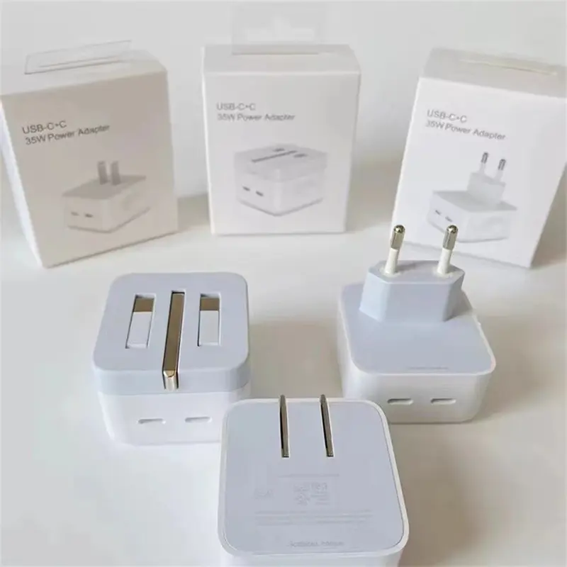 35W PD Fast Charging Dual USB C Quick Wall Charger US EU UK Plug Type C Power Adapter for Apple iPhone 14 13 12 Pro Max iPad Pro