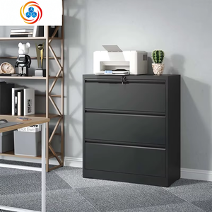 Black Metal Lateral 3 <b>Drawer</b> Hanging File <b>Cabinet</b> with Lock Office Document <b>Drawer</b> Storage Steel <b>Filing</b> <b>Cabinet</b> for Sale - Product Image 4