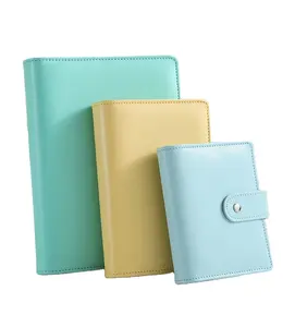 กระเป๋าสตางค์หนังสีดำ6ห่วงแบบปรับแต่งได้กระเป๋าสตางค์แบบ <span class=keywords><strong>A7</strong></span>เงินซองจดหมายขนาดเล็กสมุดโน๊ตไดอารี่สมุดวางแผนจัดระเบียบ - Product Image 1