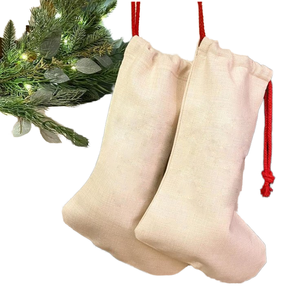 Calcetín Navideño de Lino Sublimado de la MEJOR CALIDAD, Calcetín Personalizado para las Fiestas, Forma Irregular para Decoración del Hogar - Product Image 1