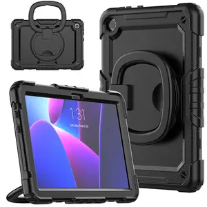 Pour Lenovo TAB M10 Gen 3 2022 10.1 pouces TB-328FU construit en 360 rotation béquille robuste boîtier robuste