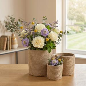 Nouveau modèle de panier de rangement en jute tissé rayé écologique, 1 couche, capacité de 6 à 10 L, couleur et design personnalisés, organiseur de vêtements - Product Image 1