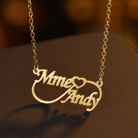 Collier personnalisé avec nom, cœur creux tendance, acier inoxydable plaqué or, chaîne à maillons, style hip-hop, unisexe, UIONEN 2048