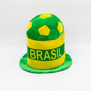 Gorra de Terciopelo <span class=keywords><strong>para</strong></span> Fanáticos del Fútbol Mundial, Gorro de Fiesta, Accesorios de Animación, Gorro de <span class=keywords><strong>Carnaval</strong></span>, Gorro Deportivo de Fútbol de Francia, Gorra con Bandera de Brasil - Product Image 3