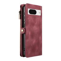 Dompet Kulit PU untuk Google Pixel 8 Pro, 9 Slot Kartu + Kantong Koin Ber-resleting, Penyangga, Pemblokir RFID, 360 °   Perlindungan
