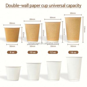 Gobelets en papier Huitianchen Guangdong à double paroi de 90 mm, légers, robustes, écologiques, personnalisables, de qualité alimentaire, conformes aux normes alimentaires. - Product Image 3