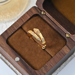 Bagues en <span class=keywords><strong>or</strong></span> 18 carats <span class=keywords><strong>plaqué</strong></span> <span class=keywords><strong>or</strong></span>, zircone cubique non ternissable, pour femmes, bande ouverte réglable, bijoux tendance, cadeau, Cincin Wanita Grosir - Product Image 3