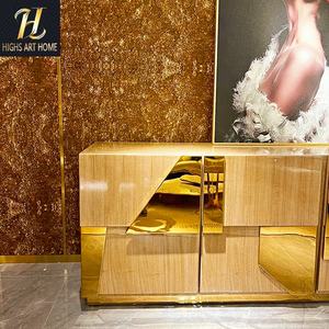 بيع مباشر من المصنع كابينة حديثة عالية الجودة تصميم عصري من الفولاذ المقاوم للصدأ خزانة جانبية فاخرة للفيلات - Product Image 3