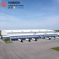 Entrepôt préfabriqué en structure métallique de haute technologie, résistant aux intempéries, pour l'équipement industriel