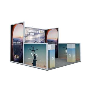 Stand d'exposition modulaire éclairé 10x10 pieds, cadre en aluminium, <span class=keywords><strong>fond</strong></span> à motifs personnalisable, pliable, portable, rapide - Product Image 5