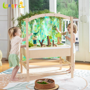 Sistema de mesa sensorial con tapa para niños-Mesa de arena y agua con papelera grande, pizarra y <span class=keywords><strong>centro</strong></span> de actividades para niños pequeños - Product Image 6