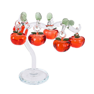 Ornement de pomme en verre cristal fait main, décoration suspendue en cristal artificiel pour festival, style art moderne - Product Image 5