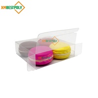 Boîte en plastique pliable pour macarons et biscuits, boîte d'emballage en plastique PET transparent de qualité alimentaire pour biscuits, chocolats et sucreries