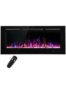 Caminetti Elettrici da Incasso Luxstar con Effetto Fiamma a Cristalli e Legna Reale, da Parete, in Offerta Speciale - Product Image 2
