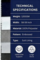 Doublure de costume en soie respirante Shumei, largeur 58-59 pouces, 120 GSM, résistante aux plis, tissu de doublure intérieure de haute qualité pour costumes multiples