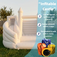 Château gonflable de luxe blanc pour mariage avec toboggan pour mariages, réceptions et célébrations