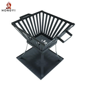 Hongyi Outdoor <b>Fire</b> <b>Pit</b> <b>Wood</b> Basket Rustic Steel Firewood Storage For Garden Patio Campfire Basin With Ash Pan - Product Image 4