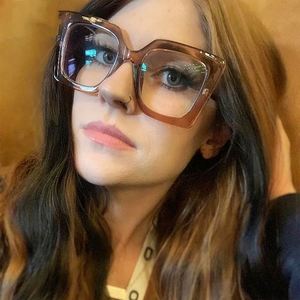 Gafas de Sol Transparentes Vintage para Mujer, Monturas de Gafas Cuadradas Transparentes, Montura Óptica para Mujer - Product Image 2
