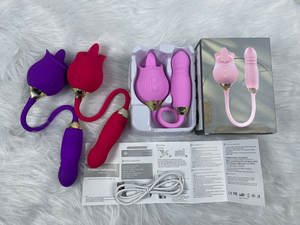 Vibratore a Forma di Fiore Rosa per Punto G Femminile, Giocattolo Sexy con Funzione di Leccata e Suzione, Vibratore a Lingua per Coppie - Product Image 3