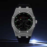 Automatique Mécanique Hommes Montre Squelette Double Face Cadran Creux Montre Lumineux Étanche Sport Montres