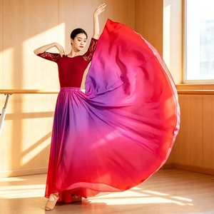 Falda Larga de Satén con Volantes para <span class=keywords><strong>Mujer</strong></span>, Estilo <span class=keywords><strong>Flamenco</strong></span>, 720 cm, <span class=keywords><strong>Vestido</strong></span> Folclórico Español para Danza del Vientre, Disfraz para Actuaciones - Product Image 6