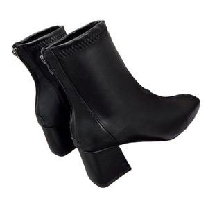 <span class=keywords><strong>Stivali</strong></span> invernali da donna in stile europeo americano con cerniera posteriore a punta quadrata stivaletto corto alla caviglia con <span class=keywords><strong>tacco</strong></span> <span class=keywords><strong>medio</strong></span> <span class=keywords><strong>tacco</strong></span> spesso - Product Image 2