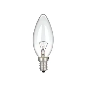现代C35吊灯透明磨砂25W 130V钨蜡烛灯泡E14 E27 B22基础现代吊灯灯泡，INC-C35