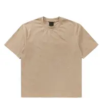 Vente en gros, chemise unie pour hommes, ample, design de qualité, logo surdimensionné imprimé, col rond, poche pour hommes