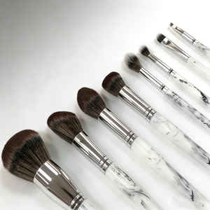 Ensemble de pinceaux de maquillage avec manche en marbre, cadeau de luxe, poils synthétiques, kit de pinceaux cosmétiques professionnels pour le visage et les yeux - Product Image 1
