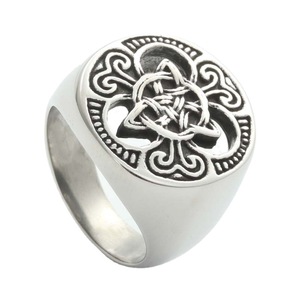 yunnique Men's Retro Silver Knot <b>Ring</b> Stainless Steel Fashion Jewelry Gift for Men - Product Image 1
