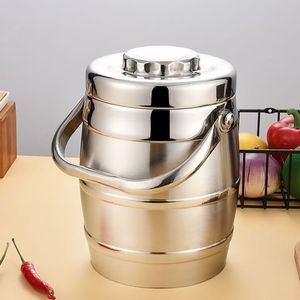 Stainless steel three-layer insulated <b>lunch</b> bucket, portable <b>lunch</b> <b>box</b> for students and office workers, large capacity - Product Image 1