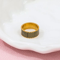 Fenny 18 Karat vergoldet Großhandel Mode Vintage geometrische Diagonal Loop Band Edelstahl Fingerring Trendy für Frauen