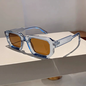 Été Nouvelle Arrivée Designer Hommes Lunettes de Soleil Rétro Blanc Cadre Carré <span class=keywords><strong>Logo</strong></span> Personnalisé Parasol en Plastique Lunettes de Soleil Vente en Gros Usine - Product Image 1