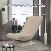 Chaise longue ergonomique pliable en tissu rembourré, confortable pour salon, design moderne, pour usage hôtelier, marque ODM