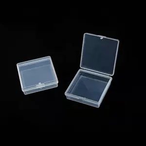 New Small PP Plastic Transparent With Lid Square Collection Container Cards Jewelry Storage Box