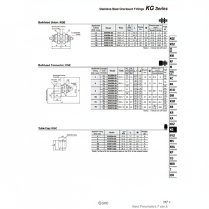 อุปกรณ์นิวเมติกแบบสัมผัสเดียว KGE06-03ชิ้นส่วนนิวเมติก SMC - Product Image 1